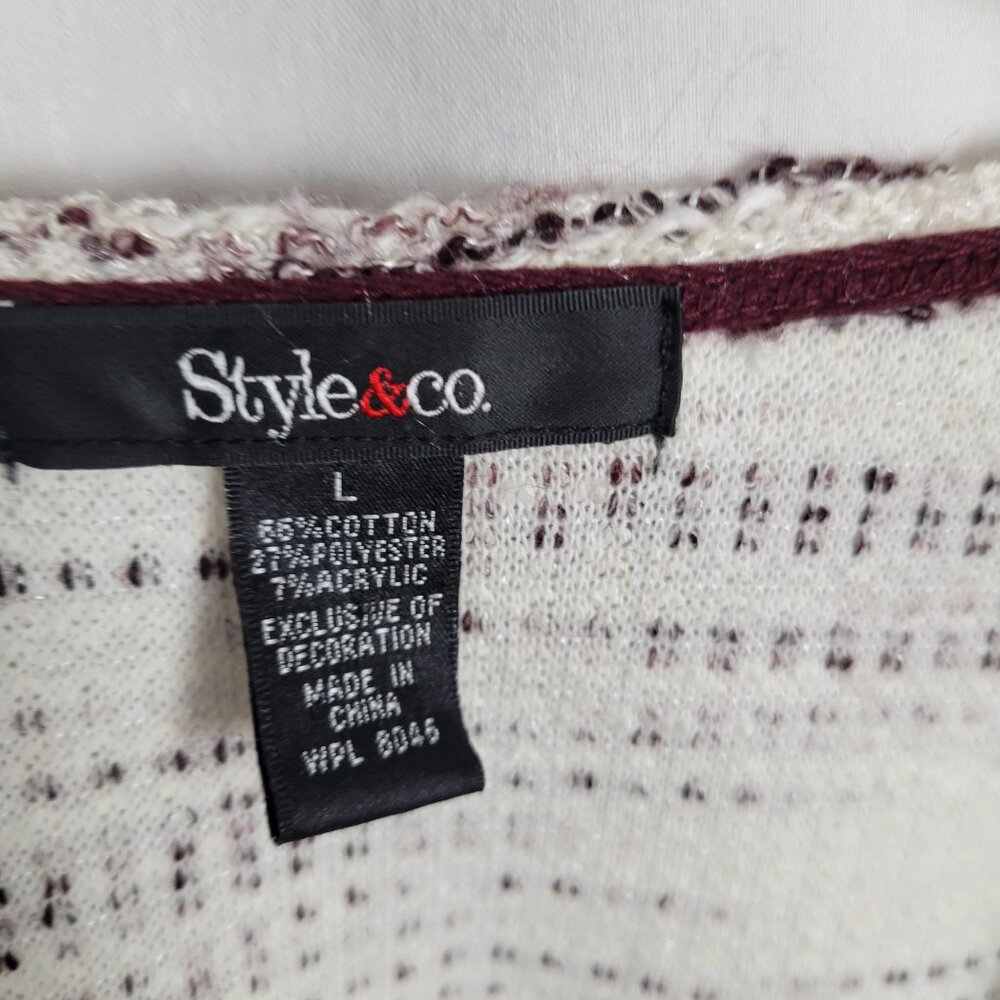 Style & Co Open Blazer Woven Tweed Office Large Academia Earthy Classic Business - Picture 12 of 14